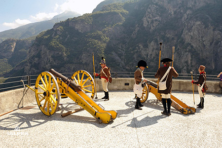 Fort de Bard, reconstitution historique.