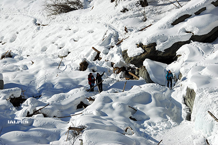 Randonnée hiver en Val d'Aoste, Italie