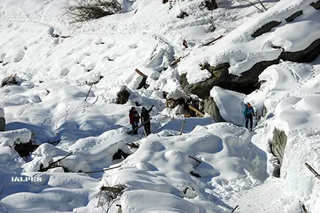 Val d'Aoste, Randonnée d'hiver dans le parc du Grand Paradis.